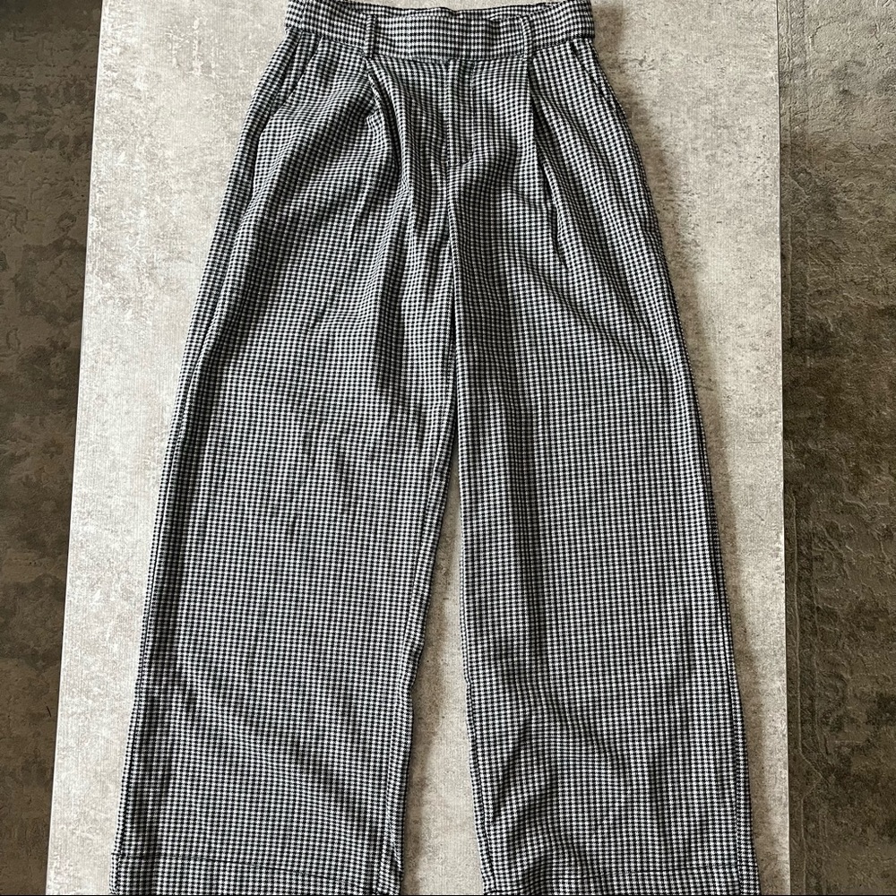 GAP High Rise Wide Leg Houndstooth Trouser Pants, Women’s Size 4
